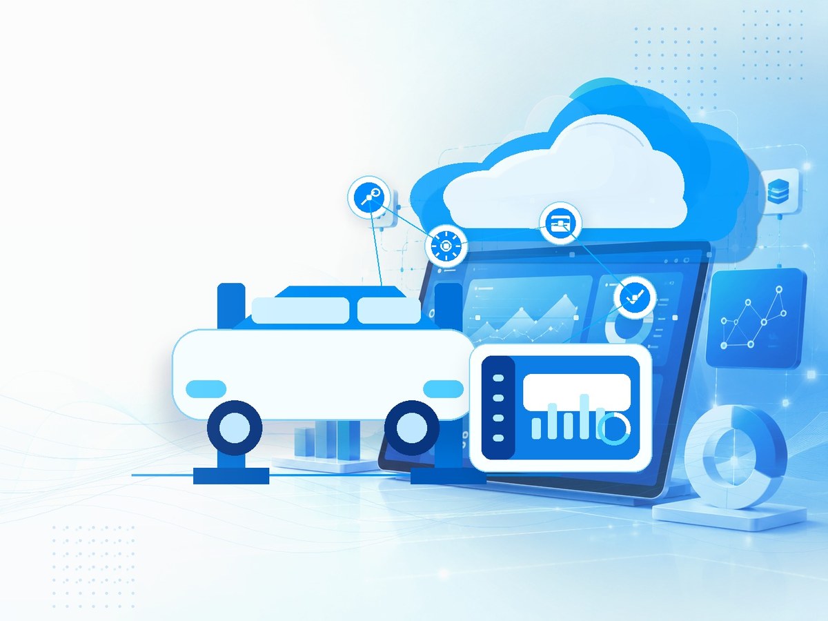 Cloud Garage ERP cloud software illustration