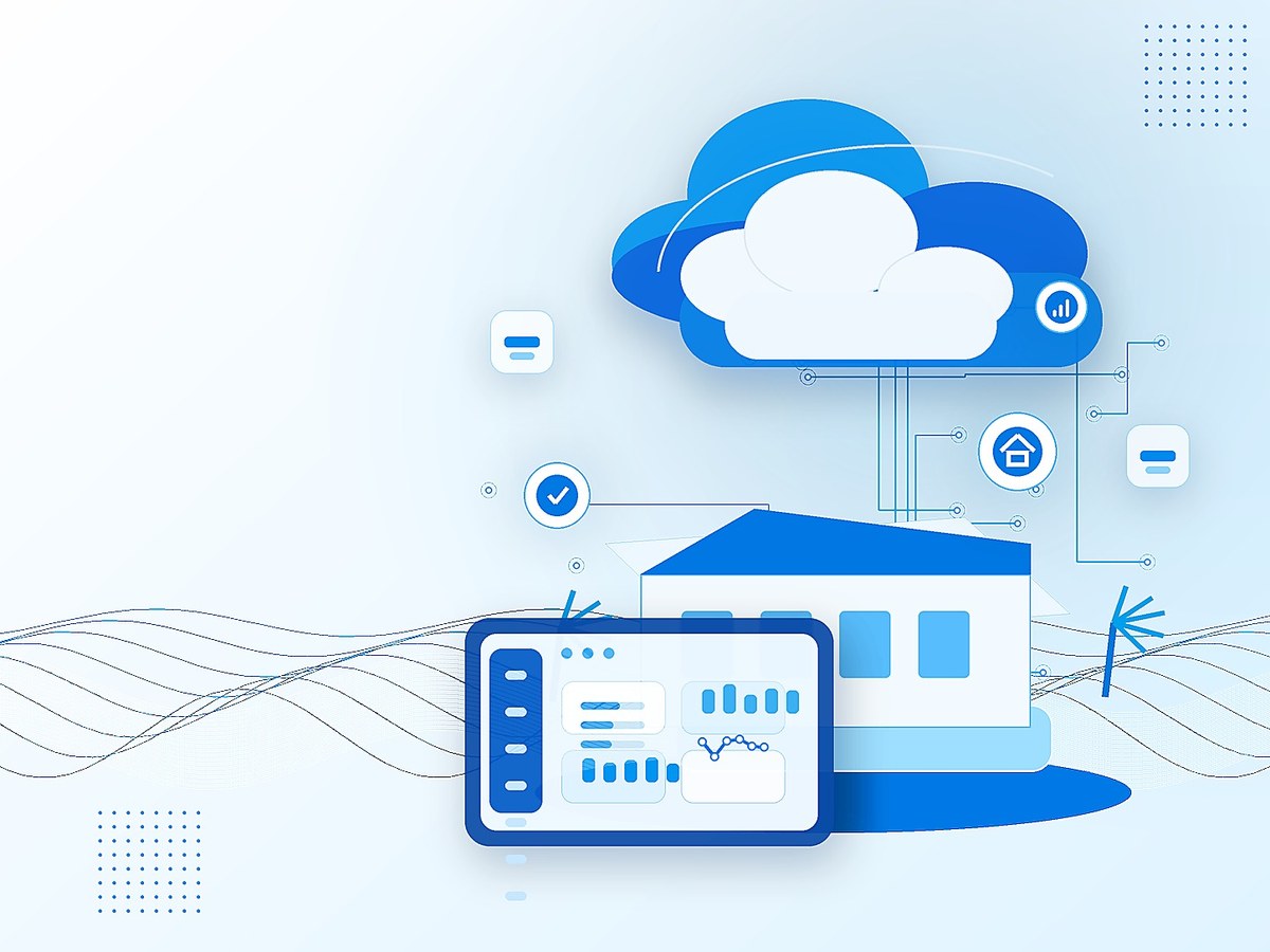 Cloud Holiday Home ERP cloud software illustration