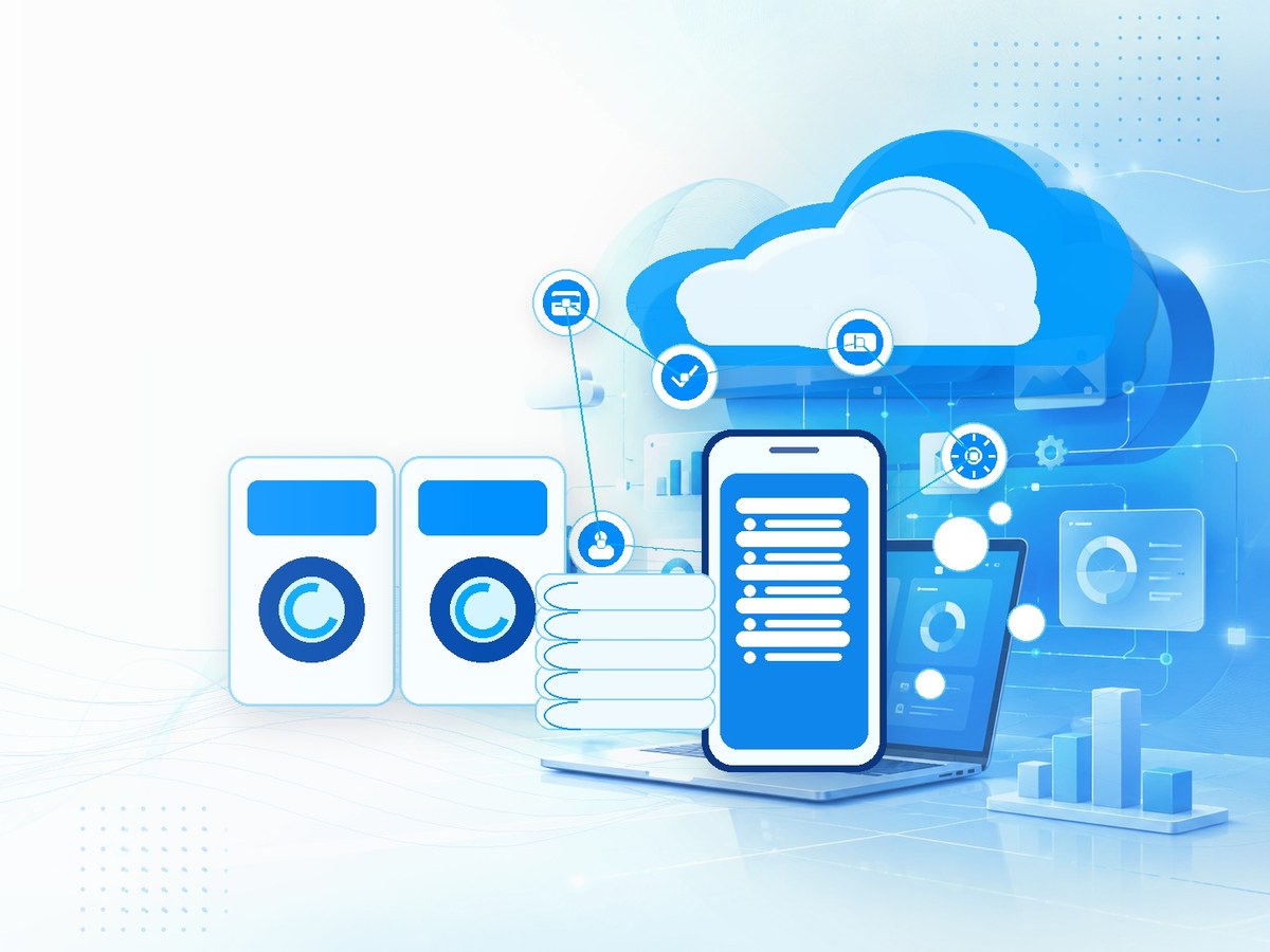Cloud Laundry App cloud software illustration