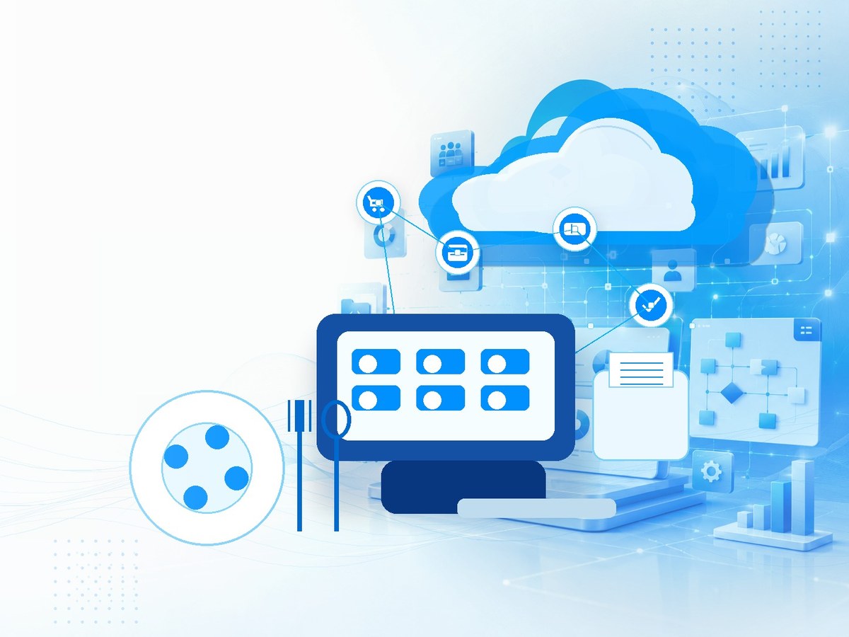 Cloud Restaurant POS cloud software illustration