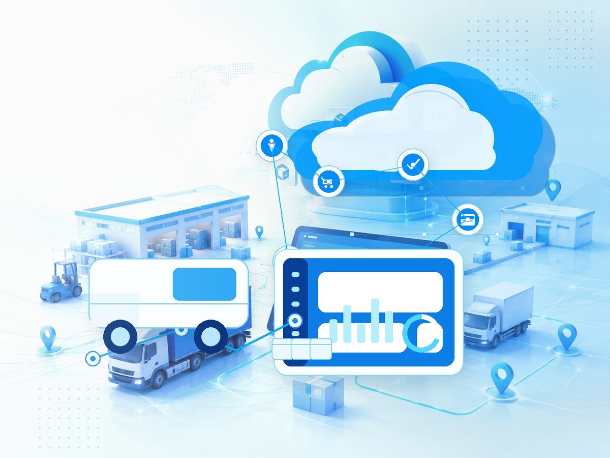 Cloud Van Sales cloud software illustration
